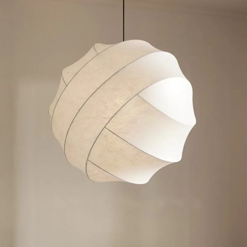 Moderne nordische wabi sabi zijden hangkroonluchter met LED