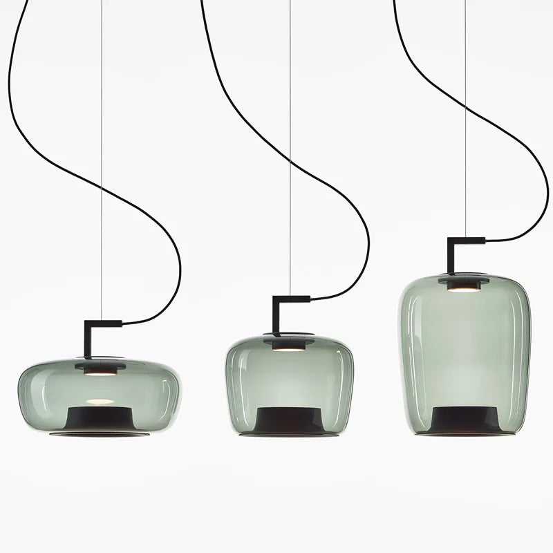 moderne Noordse glazen kroonluchter met creatieve led-verlichting