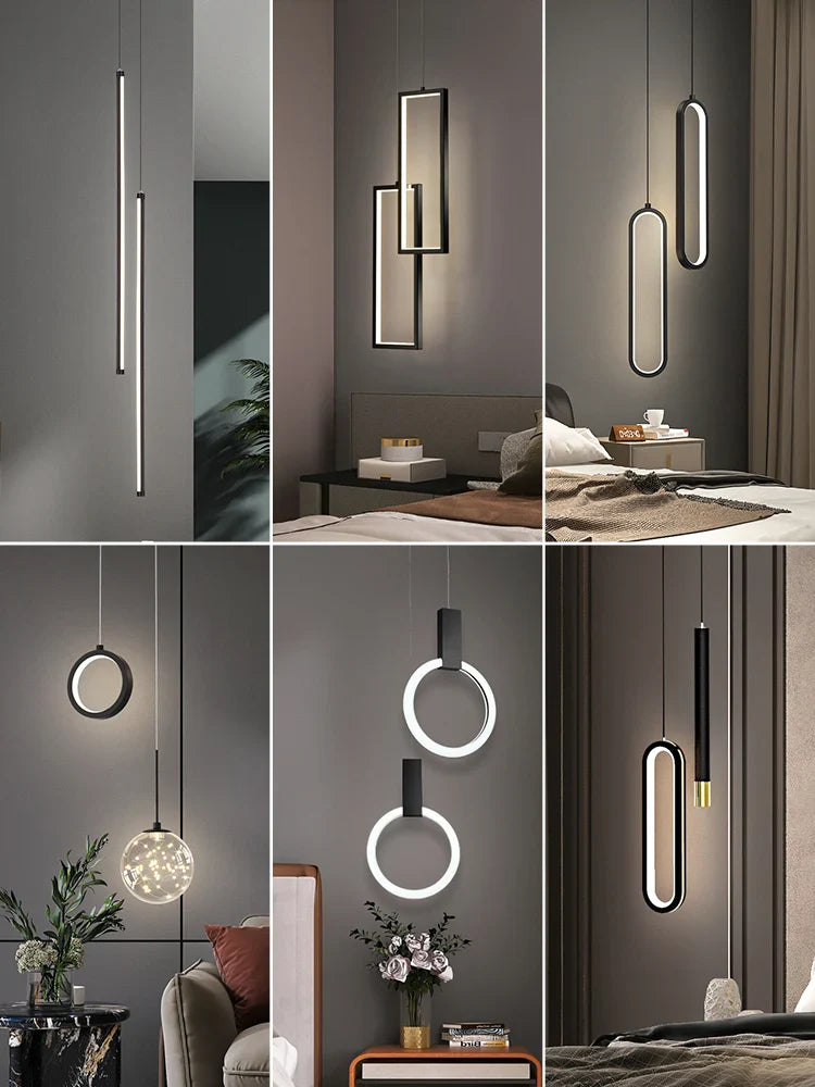 moderne minimalistische dubbele kop lange lijn noordse hanglamp