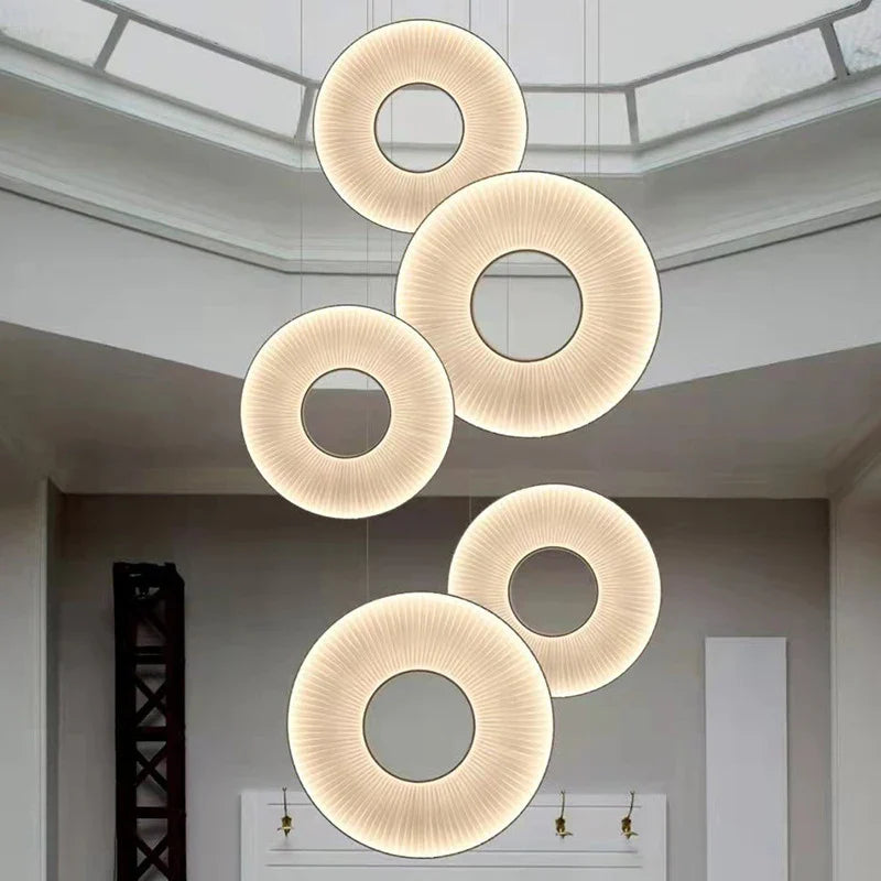 moderne iris stoffen led-kroonluchter voor hoteldecoratie