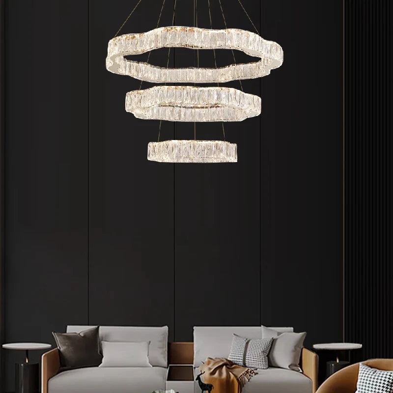 moderne kristallen kroonluchter met elegante led-verlichting