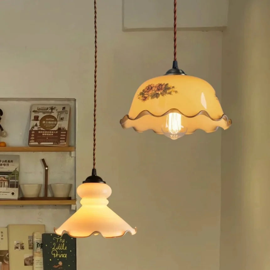 Vintage industriële moderne glazen hanglamp