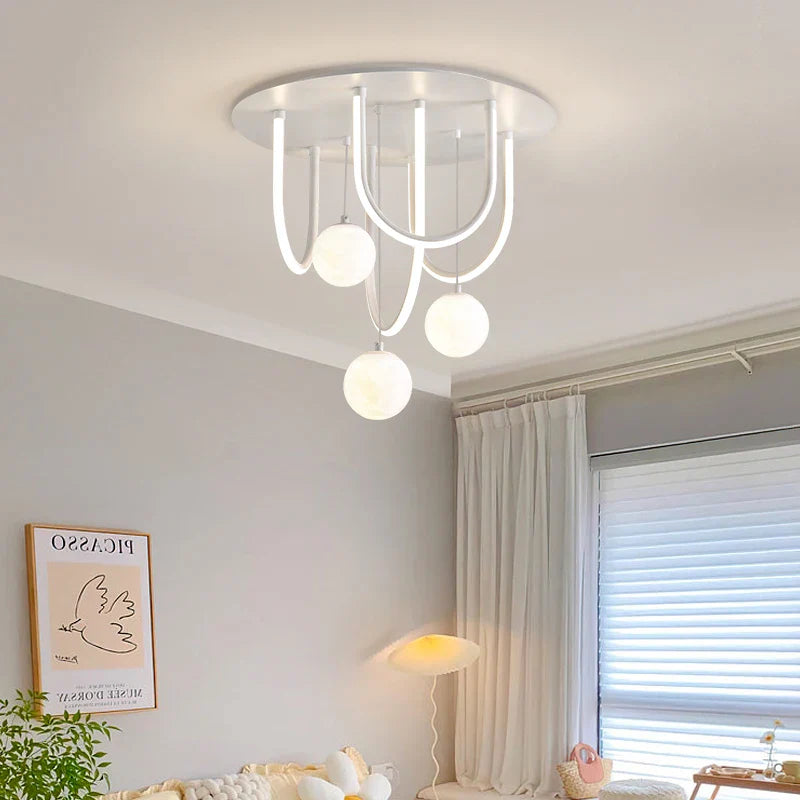 3d design led-kroonluchter maan ronde bol voor binnen