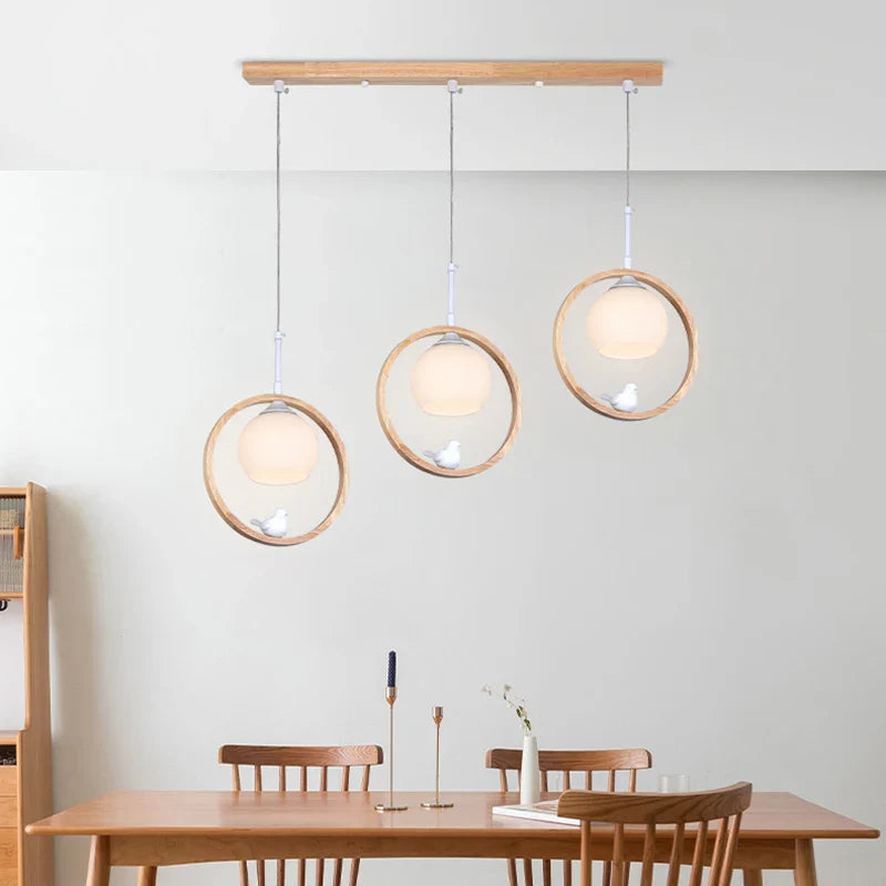 Elegante natuurlijke gestileerde houten hanglamp