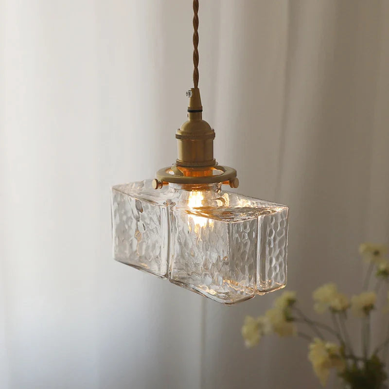 Japanse minimalistische moderne glazen kroonluchter met led-verlichting