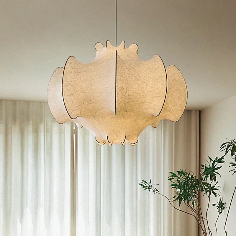 noordelijke wabi-sabi kroonluchter van Japanse zijde, led voor binnen