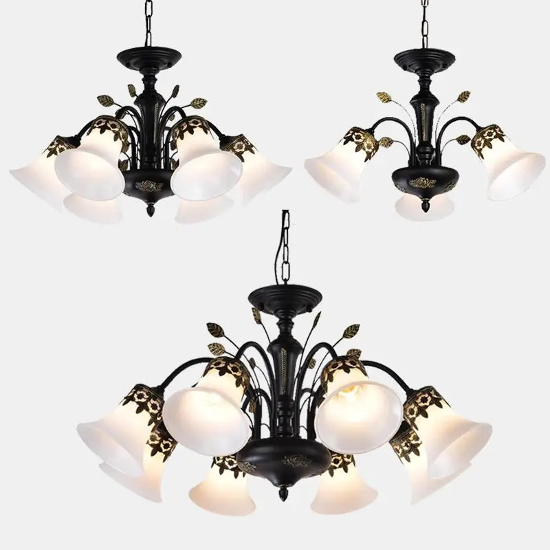 retro led-kroonluchter van glas voor vintage interieur