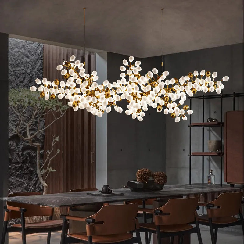 luxe postmoderne witte glazen kroonluchter