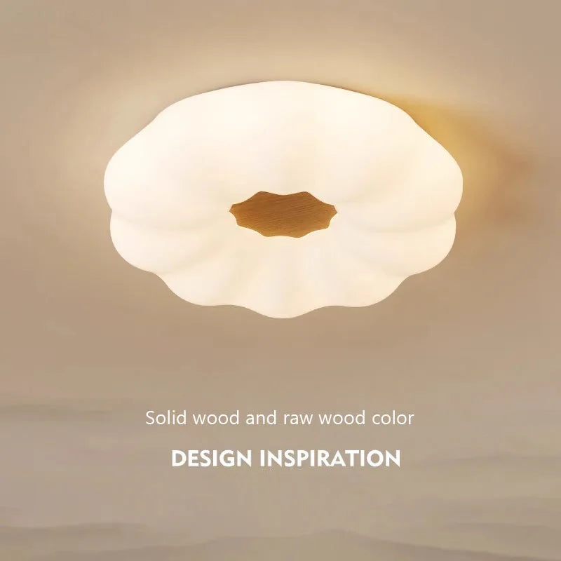 Verlichte elegante noordse houten plafondlamp