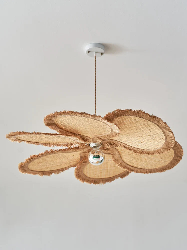 minimalistische design kroonluchter met gevlochten grasmotief voor interieur