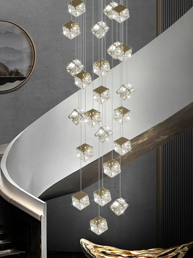 vierkante moderne kristallen hanglamp voor designverlichting