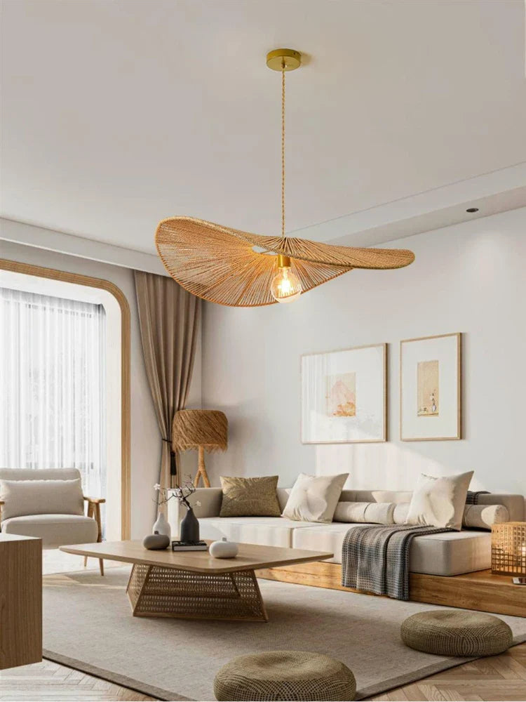 Noordse stro kroonluchter voor moderne en elegante decoratie