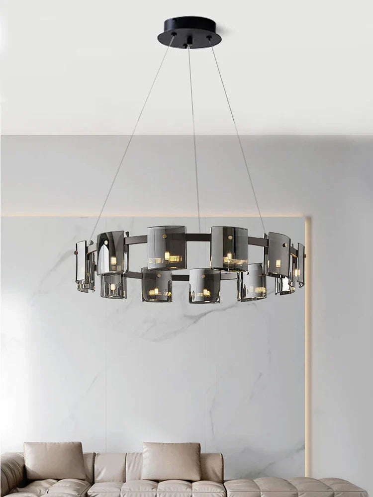 moderne glazen kroonluchter voor elegante designverlichting
