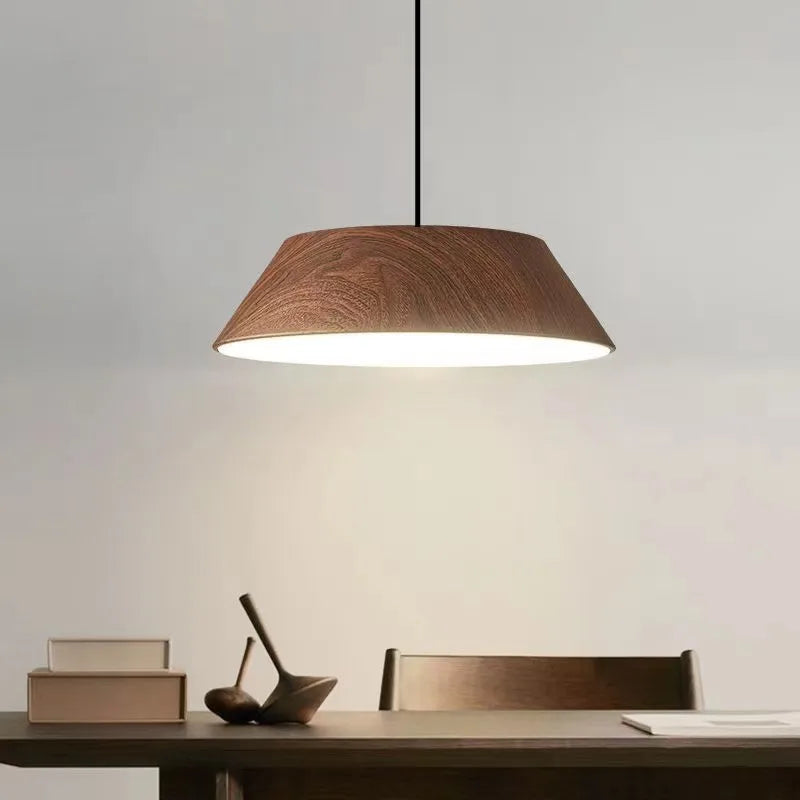 noordelijke eenvoudige notenhout houtnerf kleur led kroonluchter Japanse eetkamer bar lamp wabi sabi kunst café tafel hanglamp