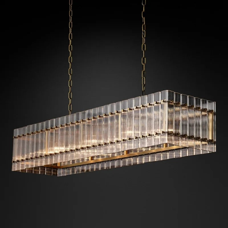 rechthoekige kristallen kroonluchter voor luxe verlichting