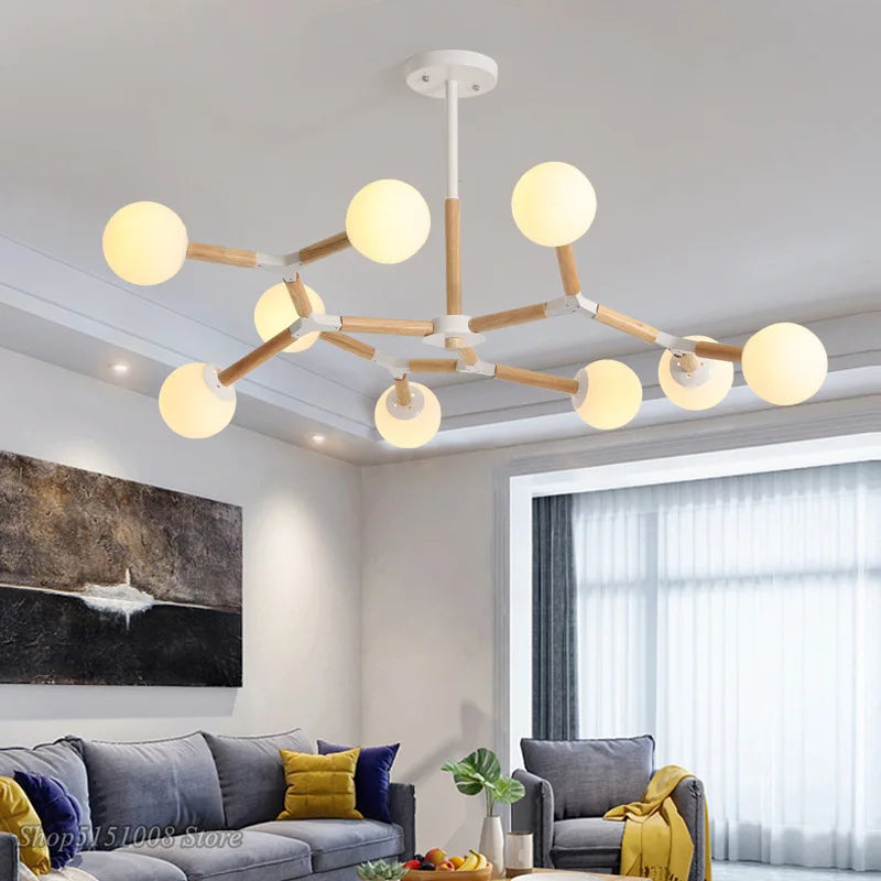 Elegante Scandinavische houten hanglamp