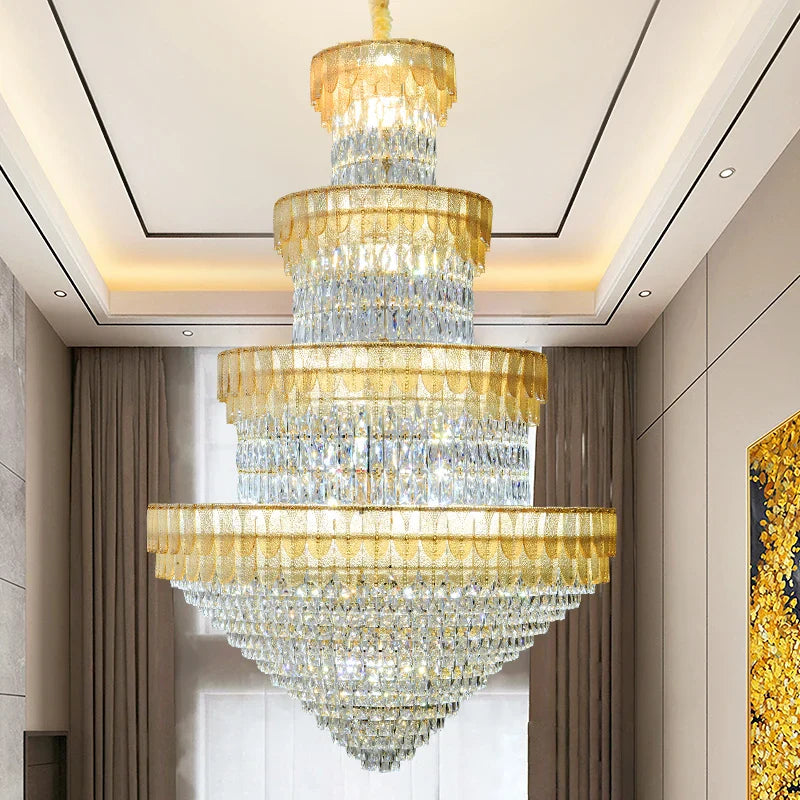 luxe kristallen kroonluchter met eigentijds design voor woonkamer en hotel