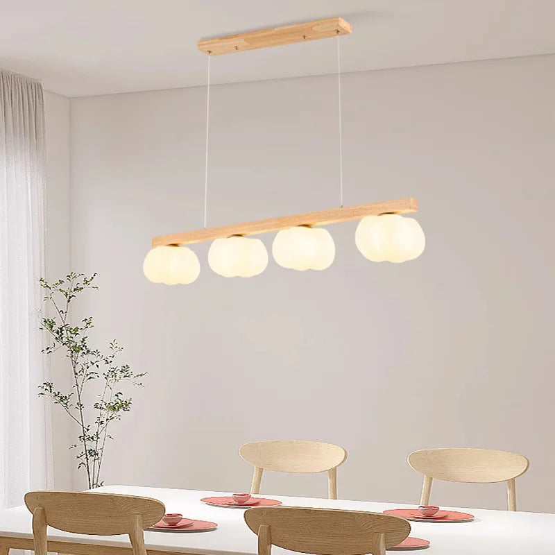 Elegante hanglamp van natuurlijk hout
