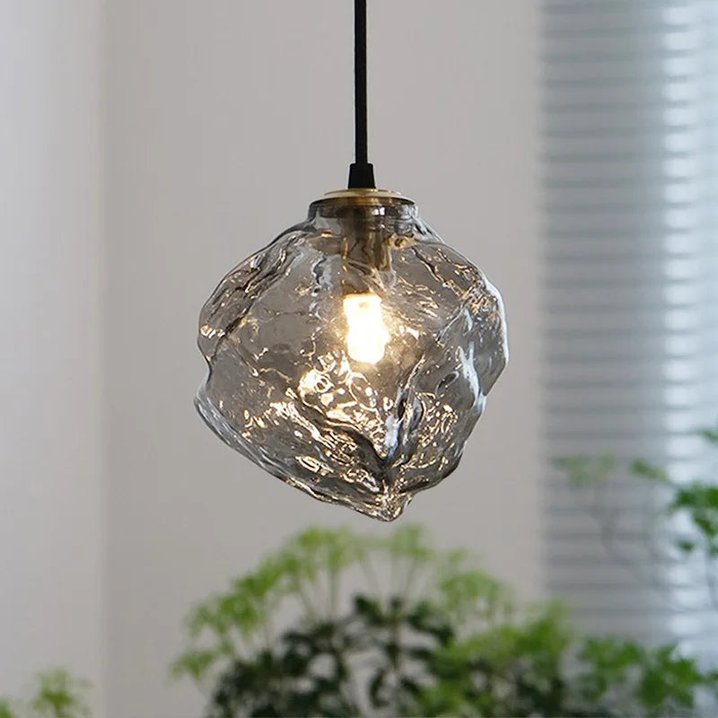 nordische kroonluchter van glas met ijslaveervorm, creatief retro design