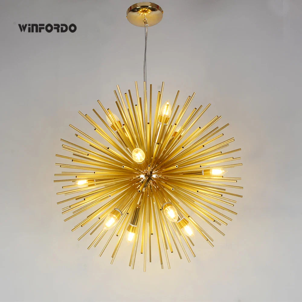 noordelijke aluminium led paardenbloem spoutnik winfordo kroonluchter