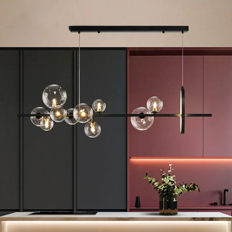 moderne led-hanglamp van glazen bubbel met verstelbare kabel