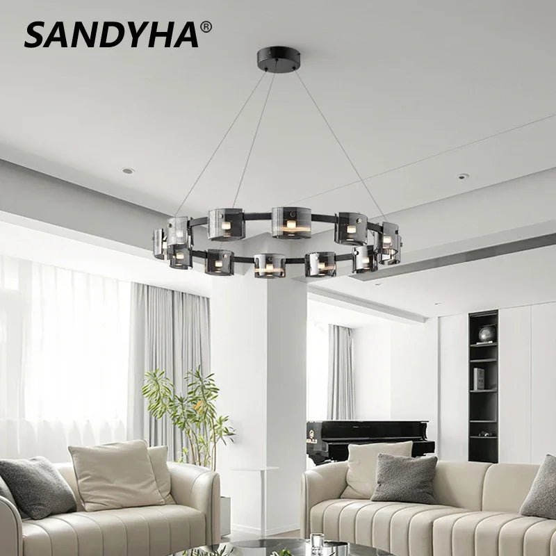 moderne minimalistische sandyha glazen led-hanglamp