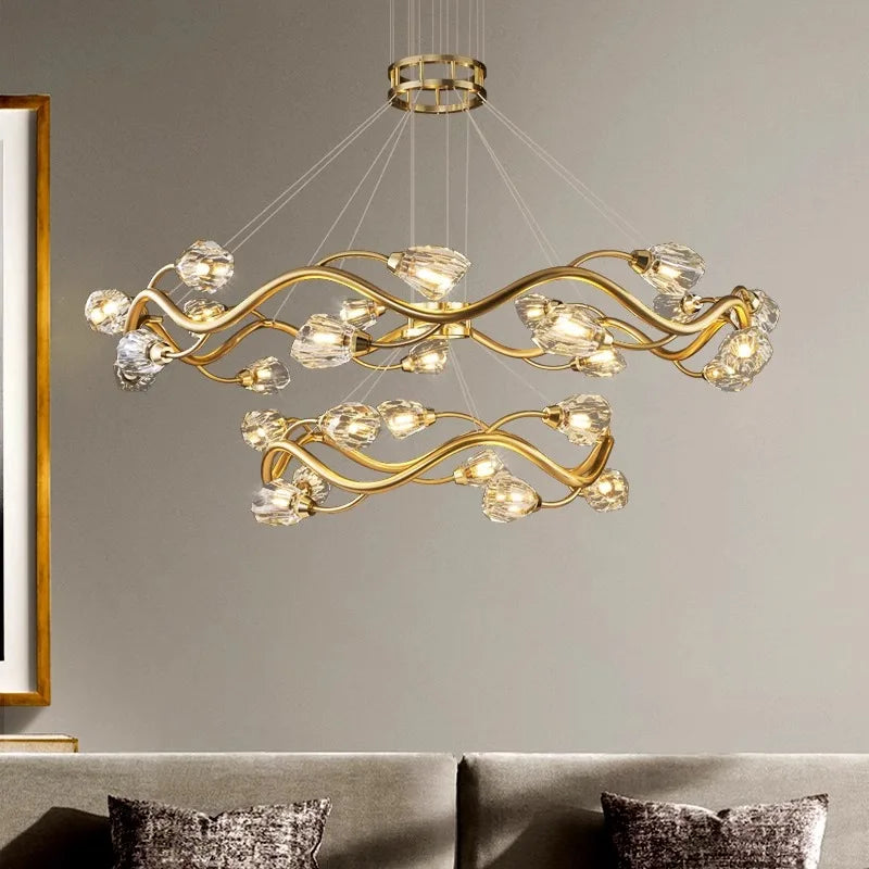 moderne luxe kristallen led-kroonluchter voor binnenverlichting