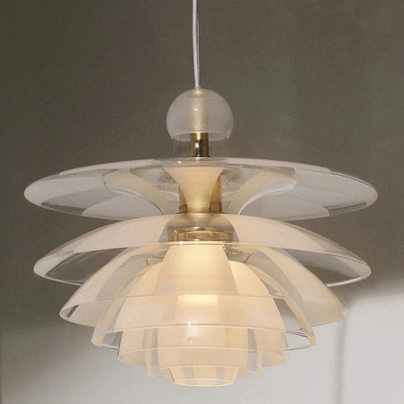 moderne led-kroonluchter van acryl/glas in dennenappelvorm