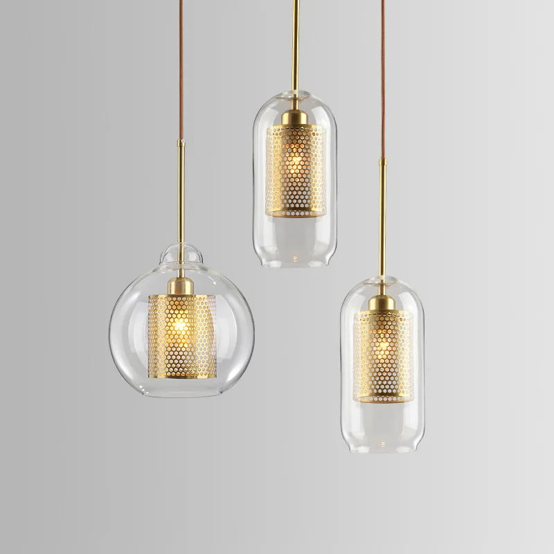 Noordse hanglampen van transparant glas