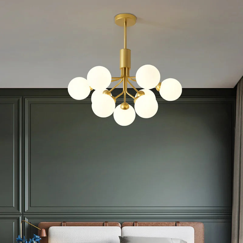 Scandinavische glazen kroonluchter voor moderne restaurant- en salondecoratie