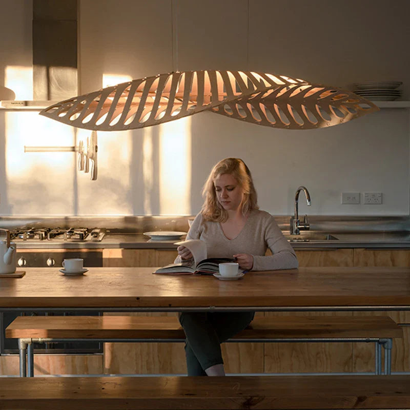 minimalistische nordische wabi-sabi houten lamp voor restaurant en bar