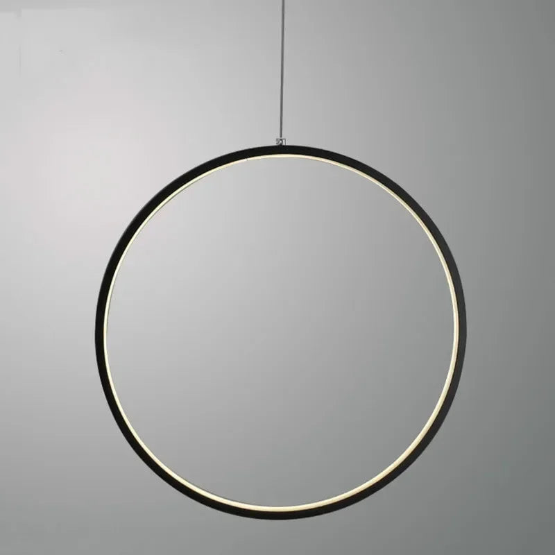 Minimalistische LED hanglamp ronde ring cirkel kroonluchter huis voor woonkamer binnenverlichting zwarte kroonluchter verlichting
