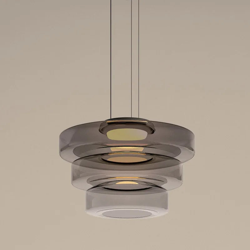 minimalistische led glazen kroonluchter, artistieke italiaanse decoratie