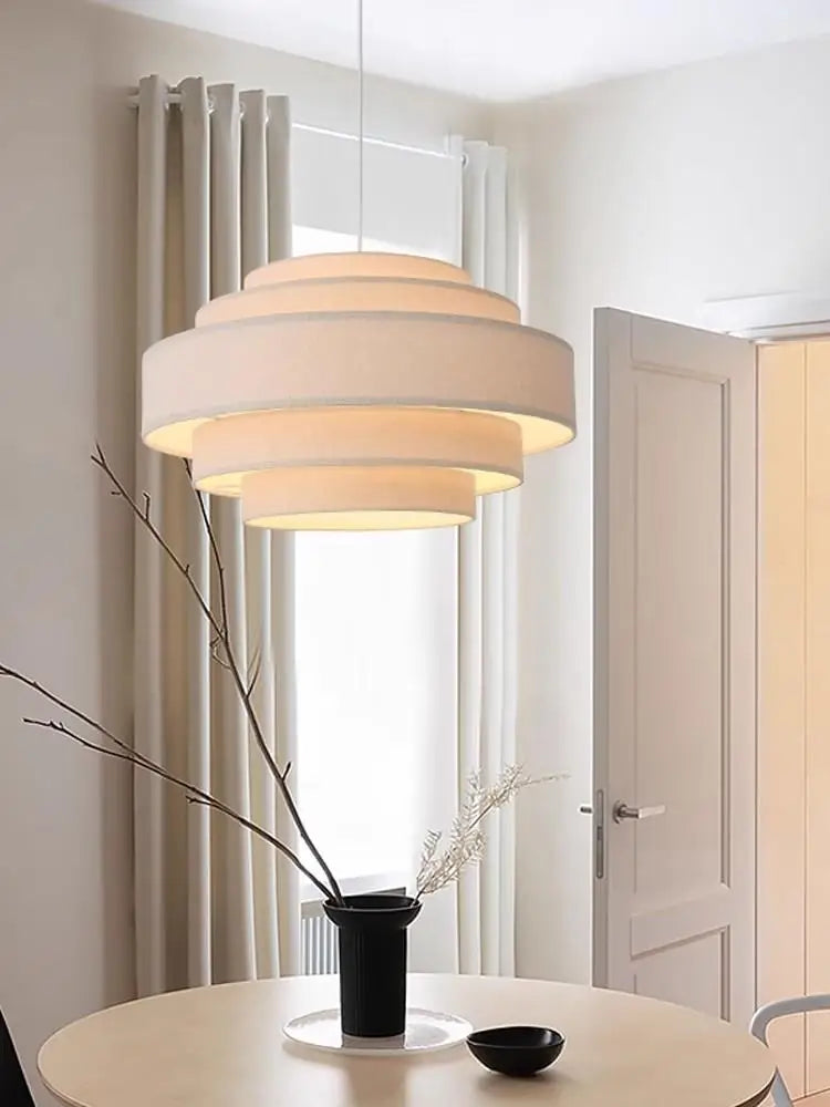 LED-kroonluchter van stof in wabi sabi stijl voor binnenhuisdecoratie