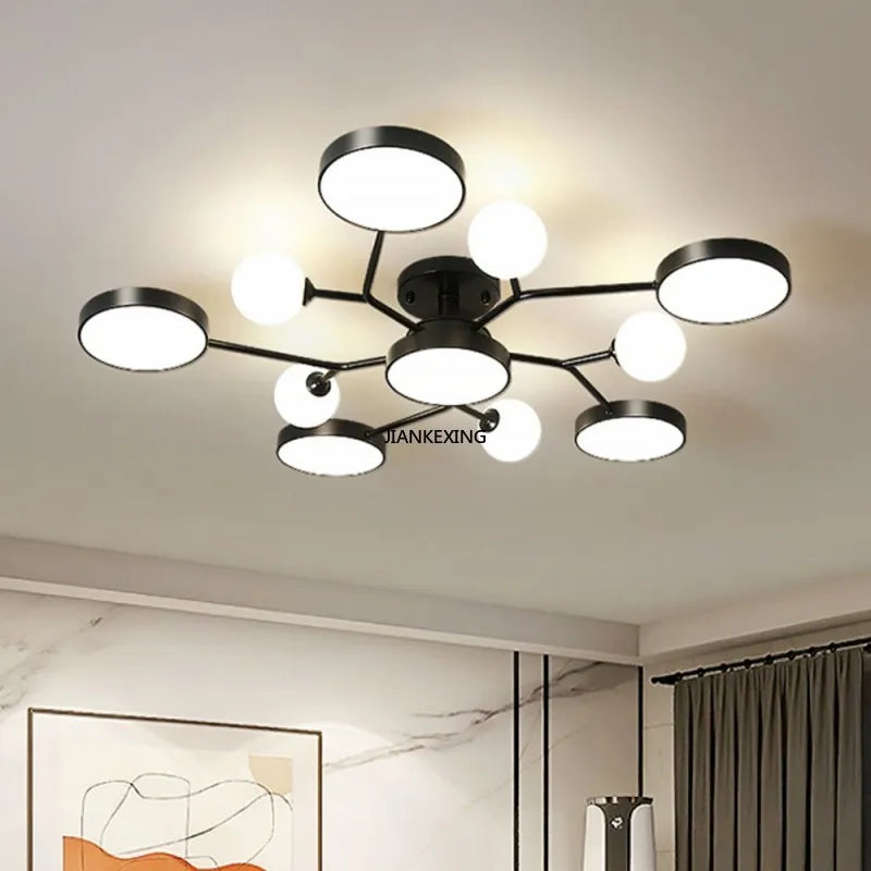moderne led glazen bol kroonluchter voor huisdecoratie