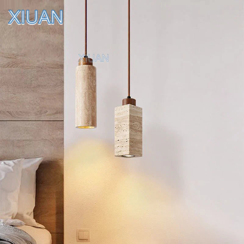 led-kroonluchter van grottensteen in wabi-sabi stijl