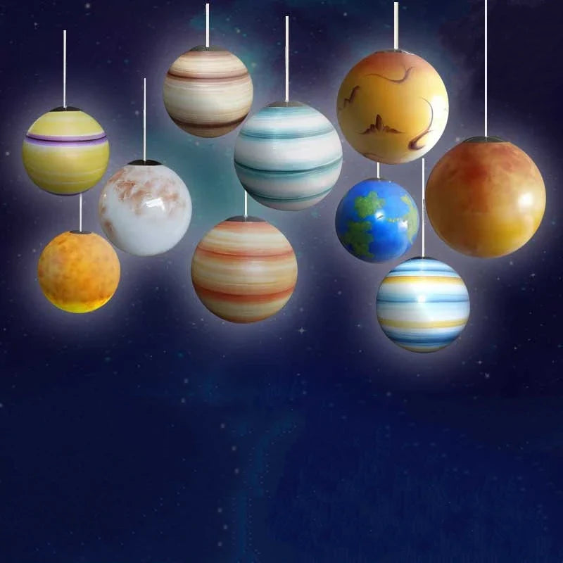 creatieve led-kroonluchter zonnestelsel planeet binnenatmosfeer