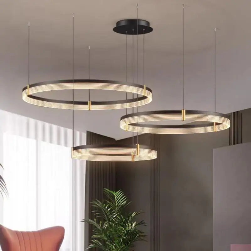 Strakke eigentijdse LED ring hanglamp