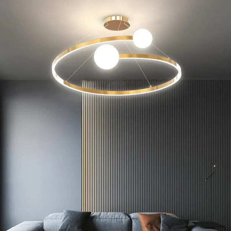 minimalistische Noordse kroonluchter met gebogen creatief licht