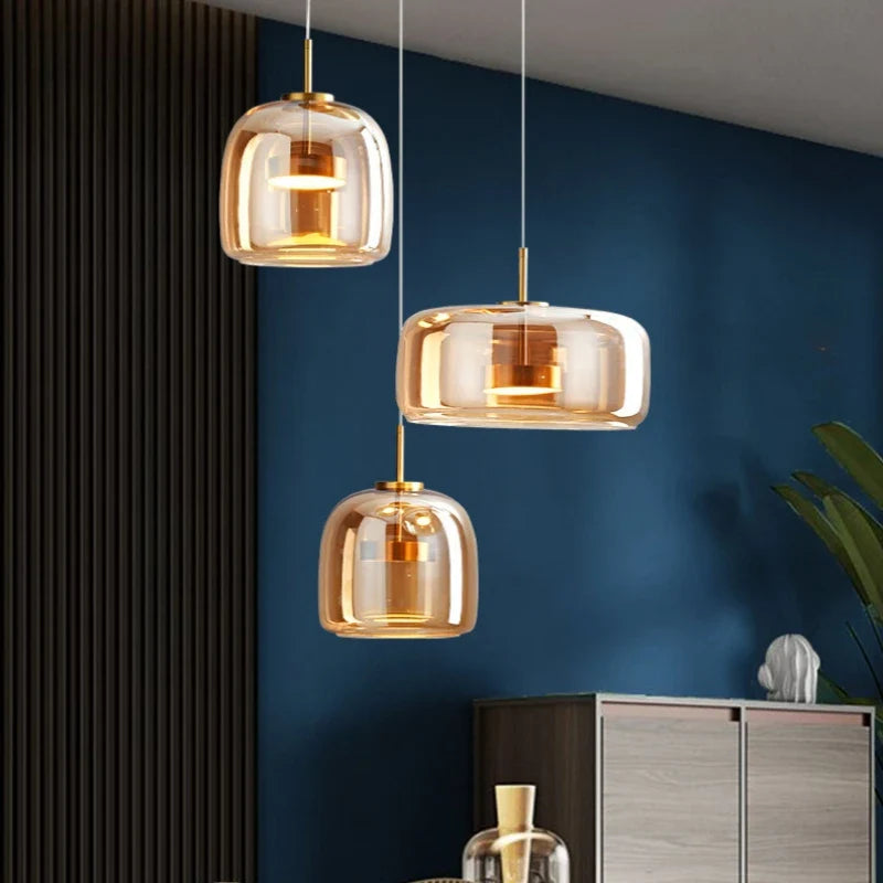 Elegant glazen kroonluchter met modern design