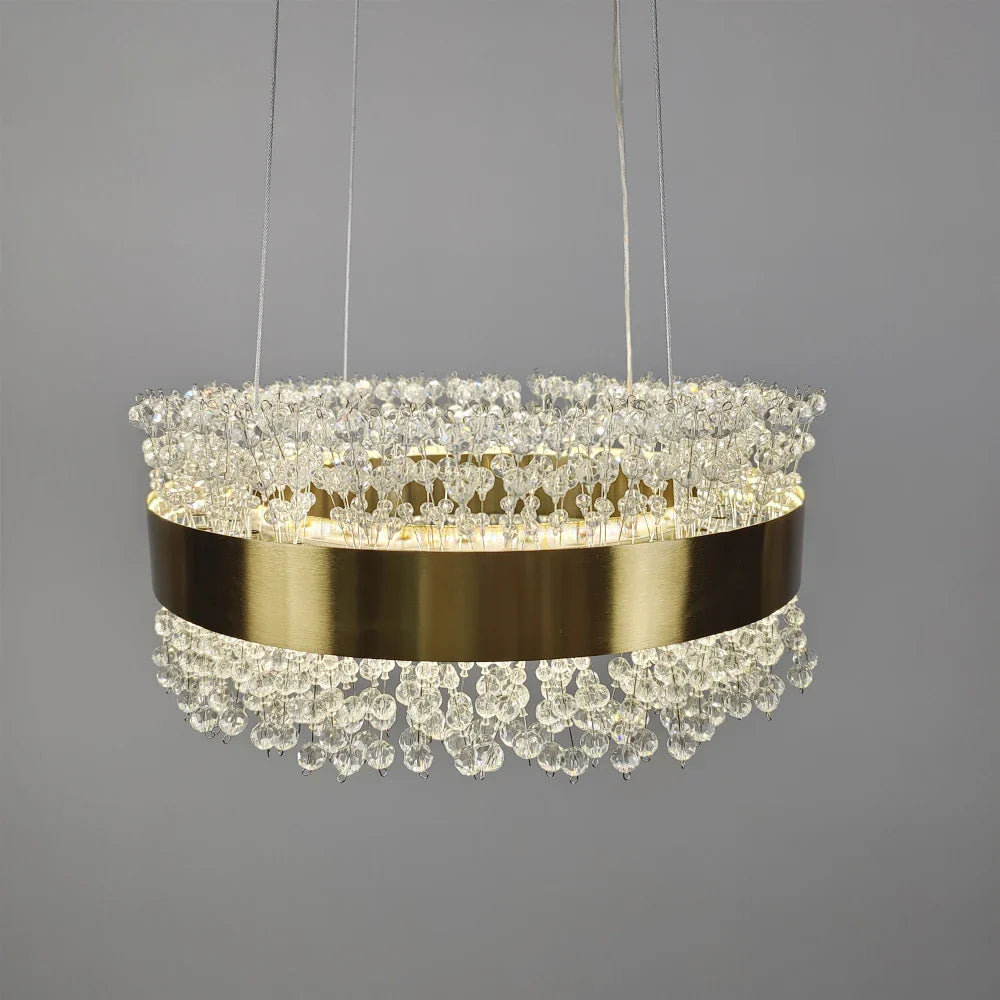 moderne led-lampenkroonluchter in kristal hoogte verstelbaar huisdecoratie