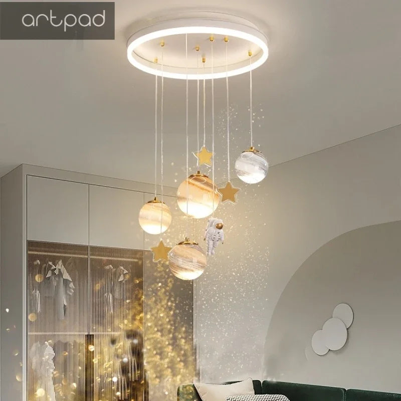 Artpad maanlamp kroonluchter voor decoratieve kinderkamer