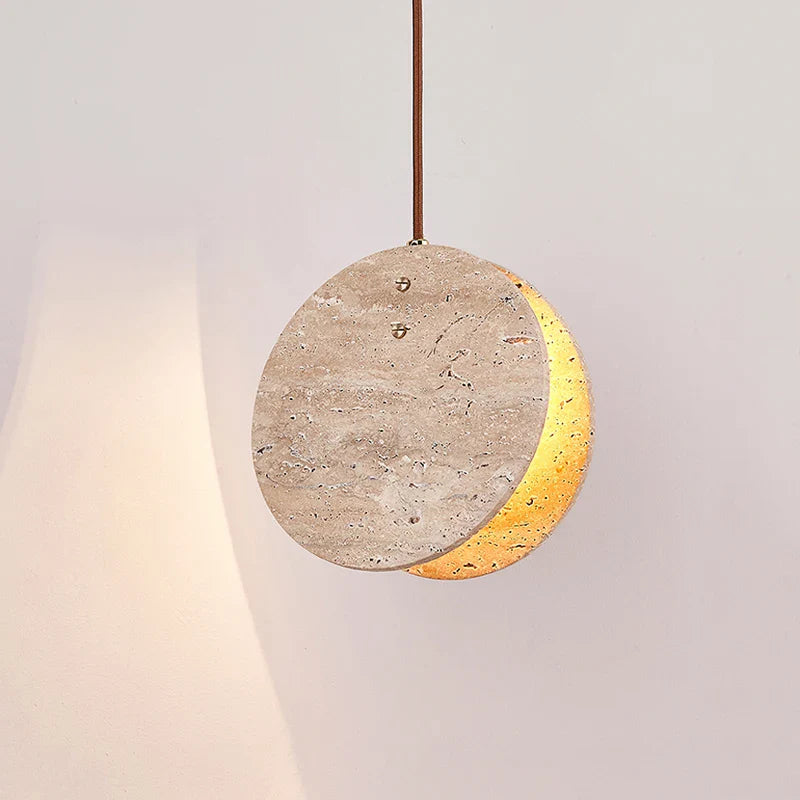 Scandinavische Wabi Sabi gele steen LED hanglamp noordse crème stijl huisdecoratie woonkamer slaapkamer nachtkast kroonluchter