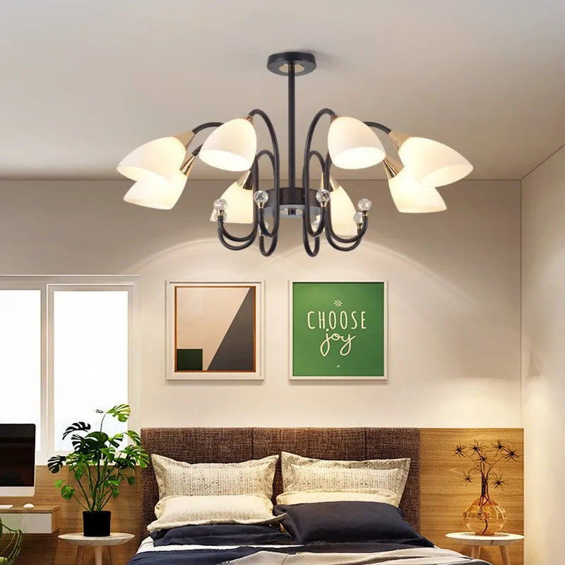 Scandinavische kristallen kroonluchter luxe modern retro decoratieve verlichting