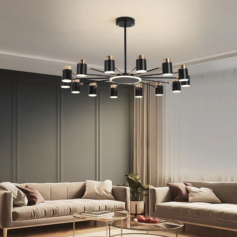 draaibare metalen led-kroonluchter met 3 dimstanden en ophanging