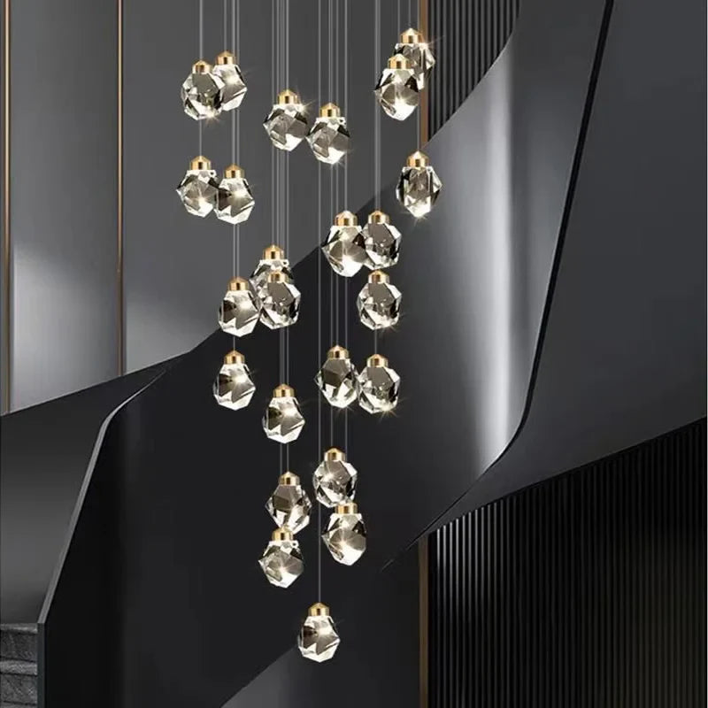 moderne en elegante koperen LED kristallen kroonluchter