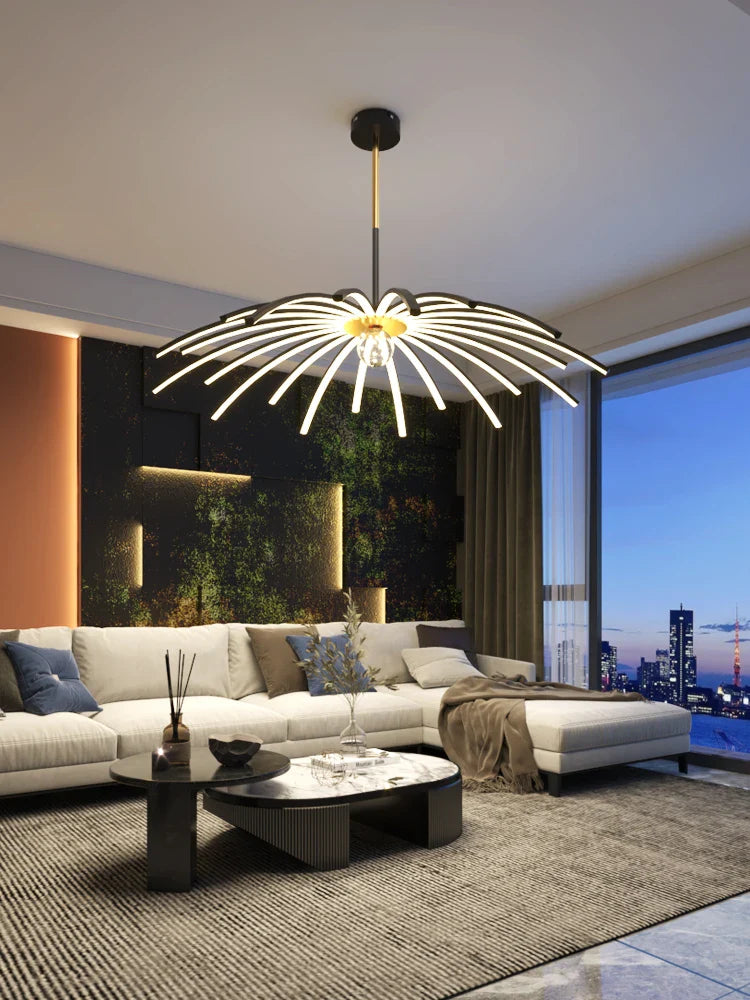 eenvoudige luxe moderne hanglamp met hangende led lampen