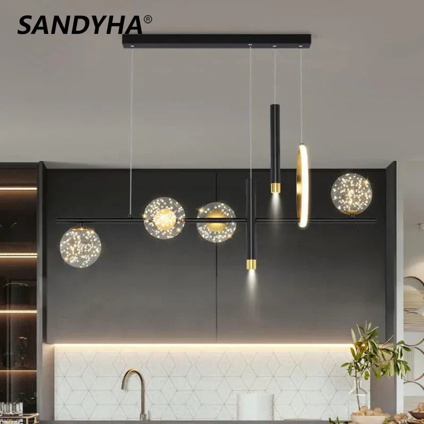 Elegante gypsophila glazen LED kroonluchter