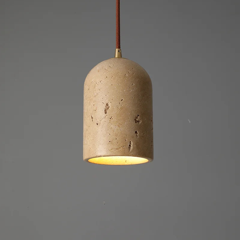 retro hangende led-kroonluchter met natuurlijke vintage steen