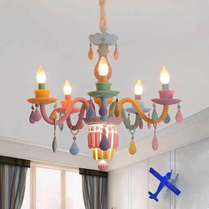 regenboog kristallen kawaii design kroonluchter voor kinderkamerdecoratie